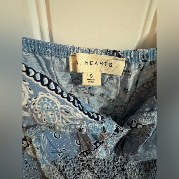 LA Hearts Pac Sun Blue Smocked Waist Fit and Flare Mini Dress - Picture 2 of 6